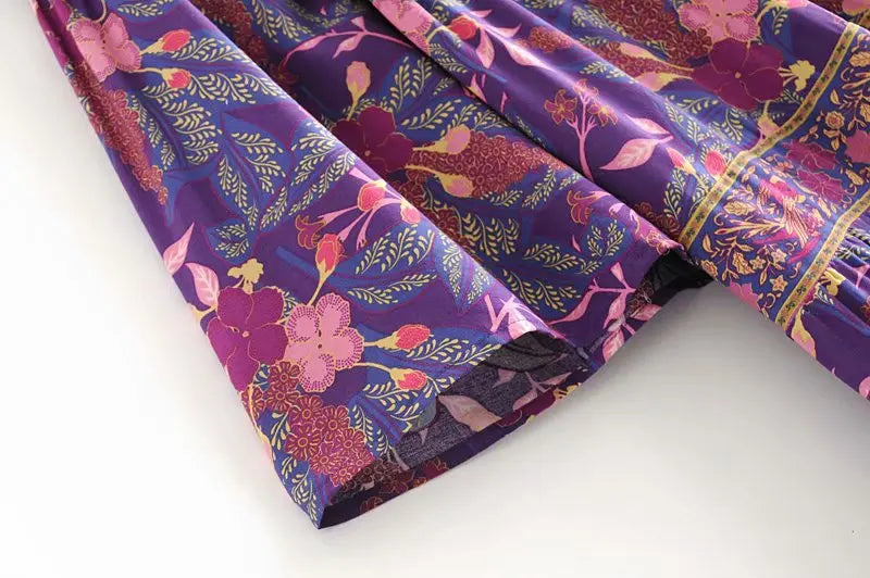 Happie Queens Women Purple Floral Print Dress