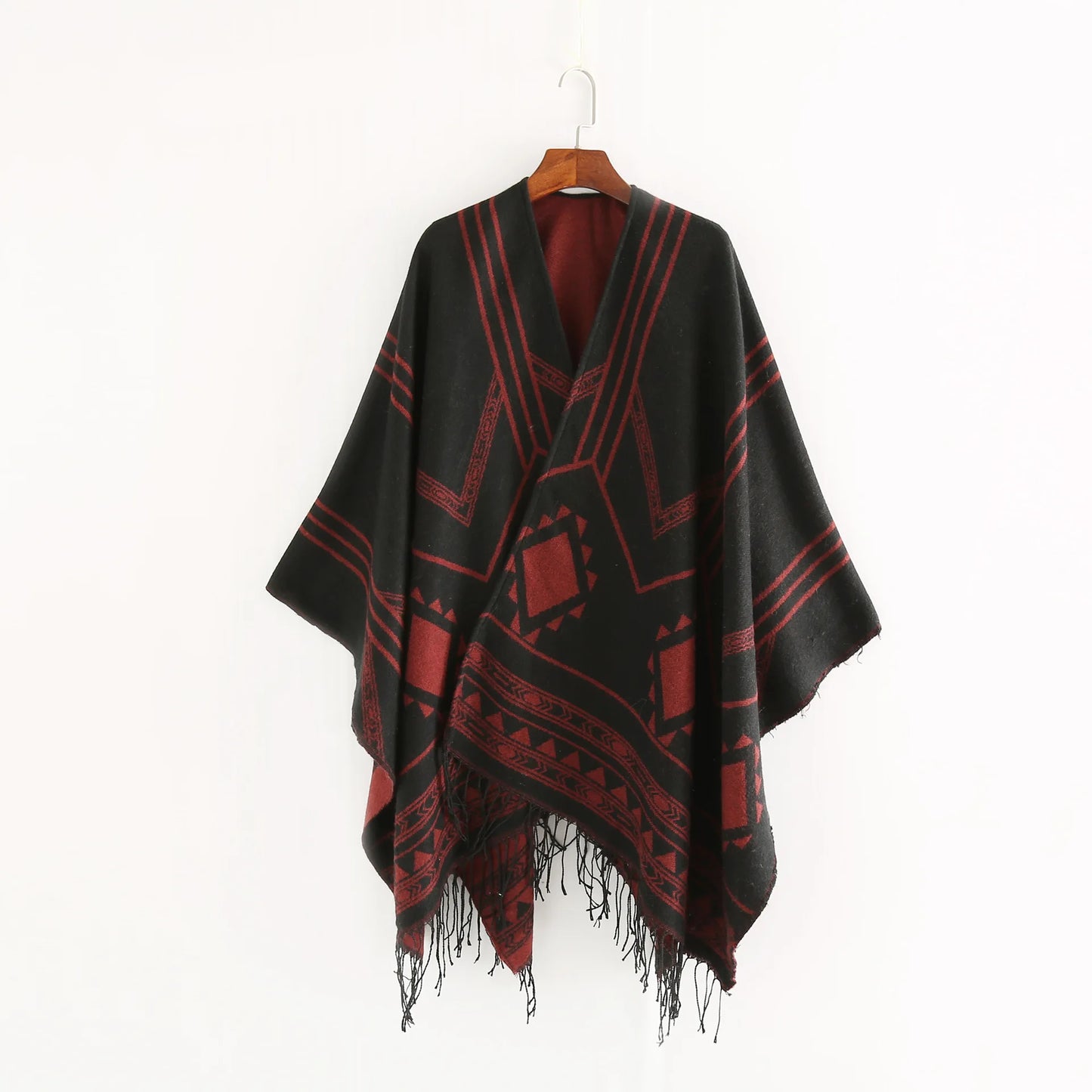New Indian Nepalese Style Geometric Tassel Split Women Shawl