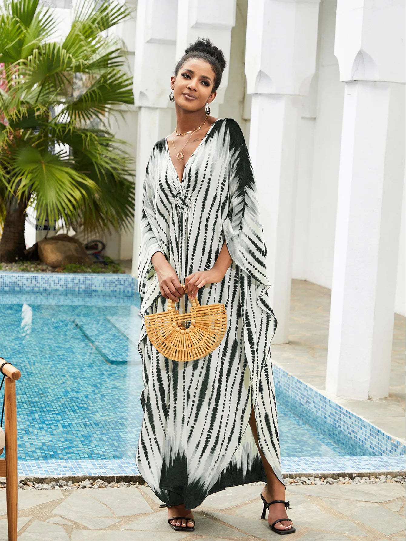 Summer Women's Striped Printed Kaftan