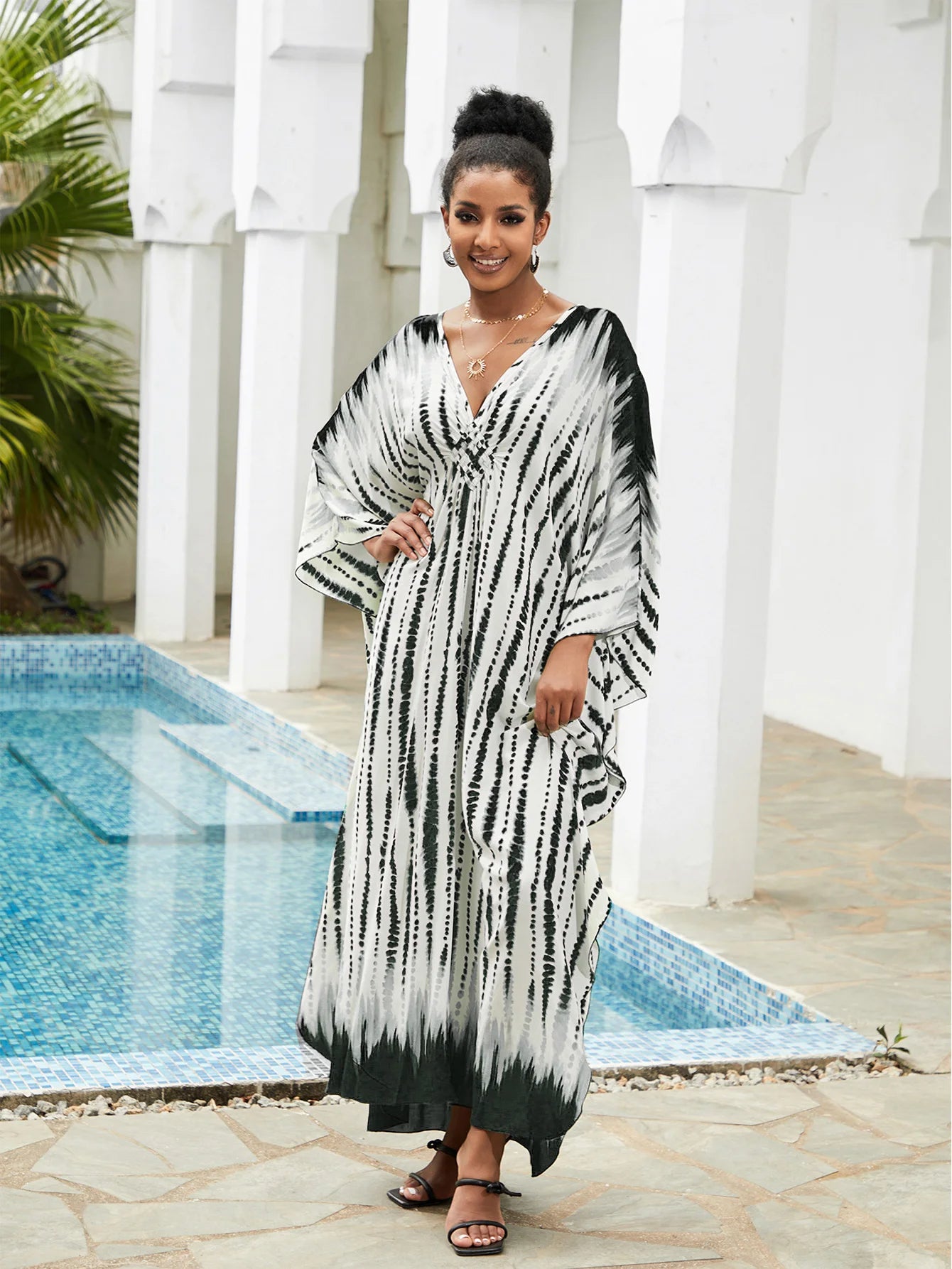 Summer Women's Striped Printed Kaftan