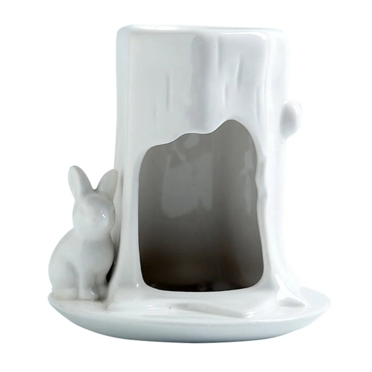 Essential Oil Burner Solid Color with Lovely Rabbit for Desktop Patio Porch