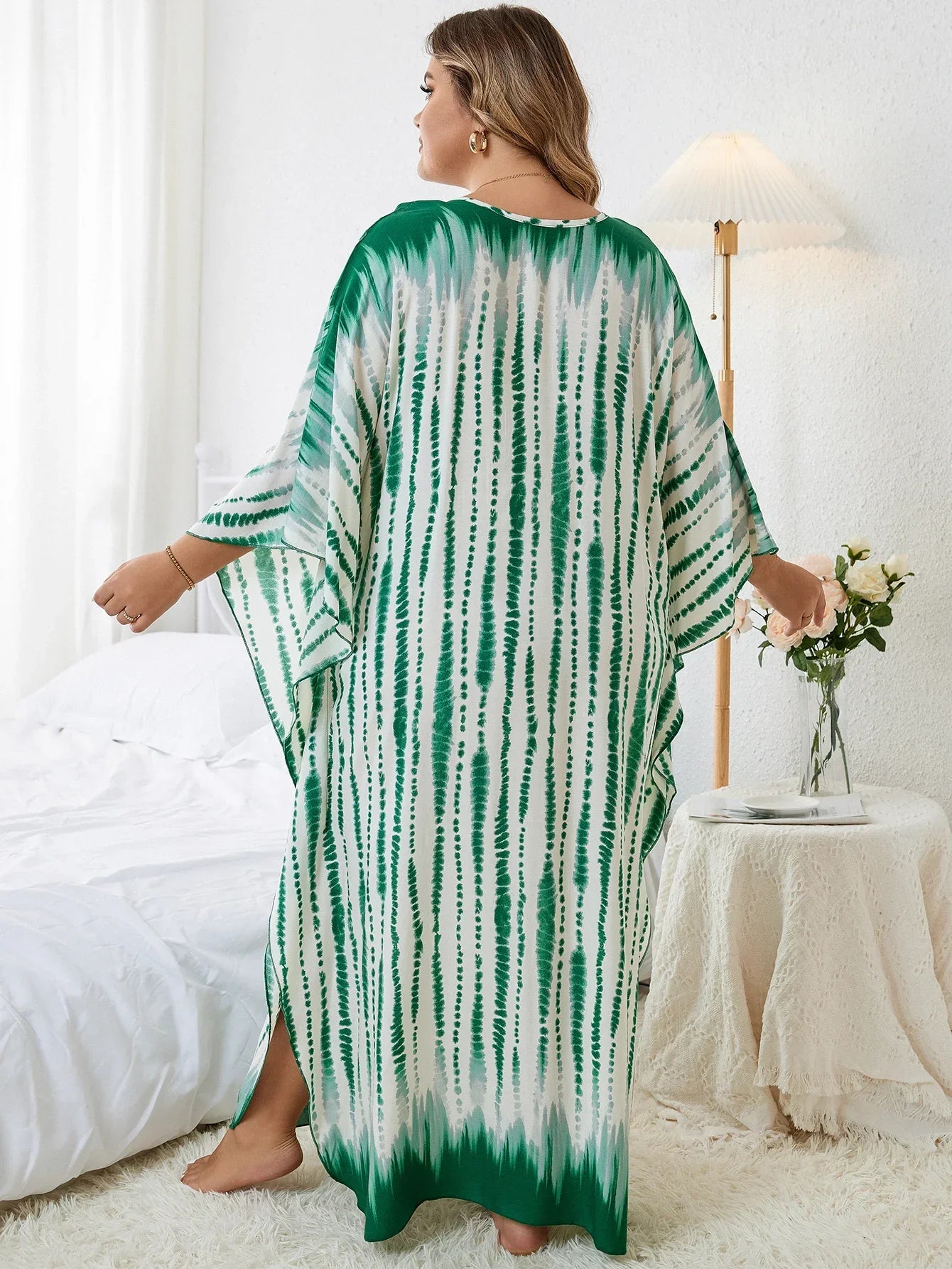 Plus Size Kaftan in glorious greens
