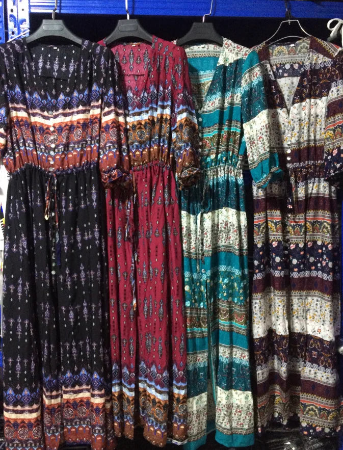 Fashion Print Boho Maxi Beach Dress