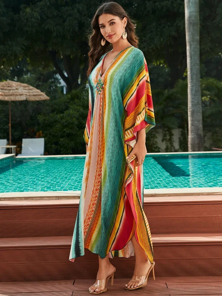 Colorful v neck Kaftan