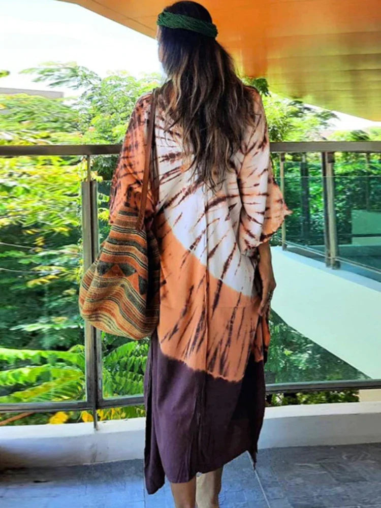 Beach Dresses for Women 2022 Tie Dye Printed maxi kaftan/best seller.