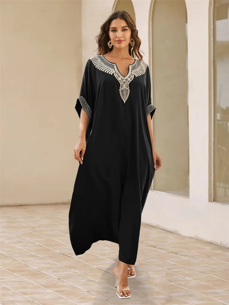 Black Embroidary Kaftan