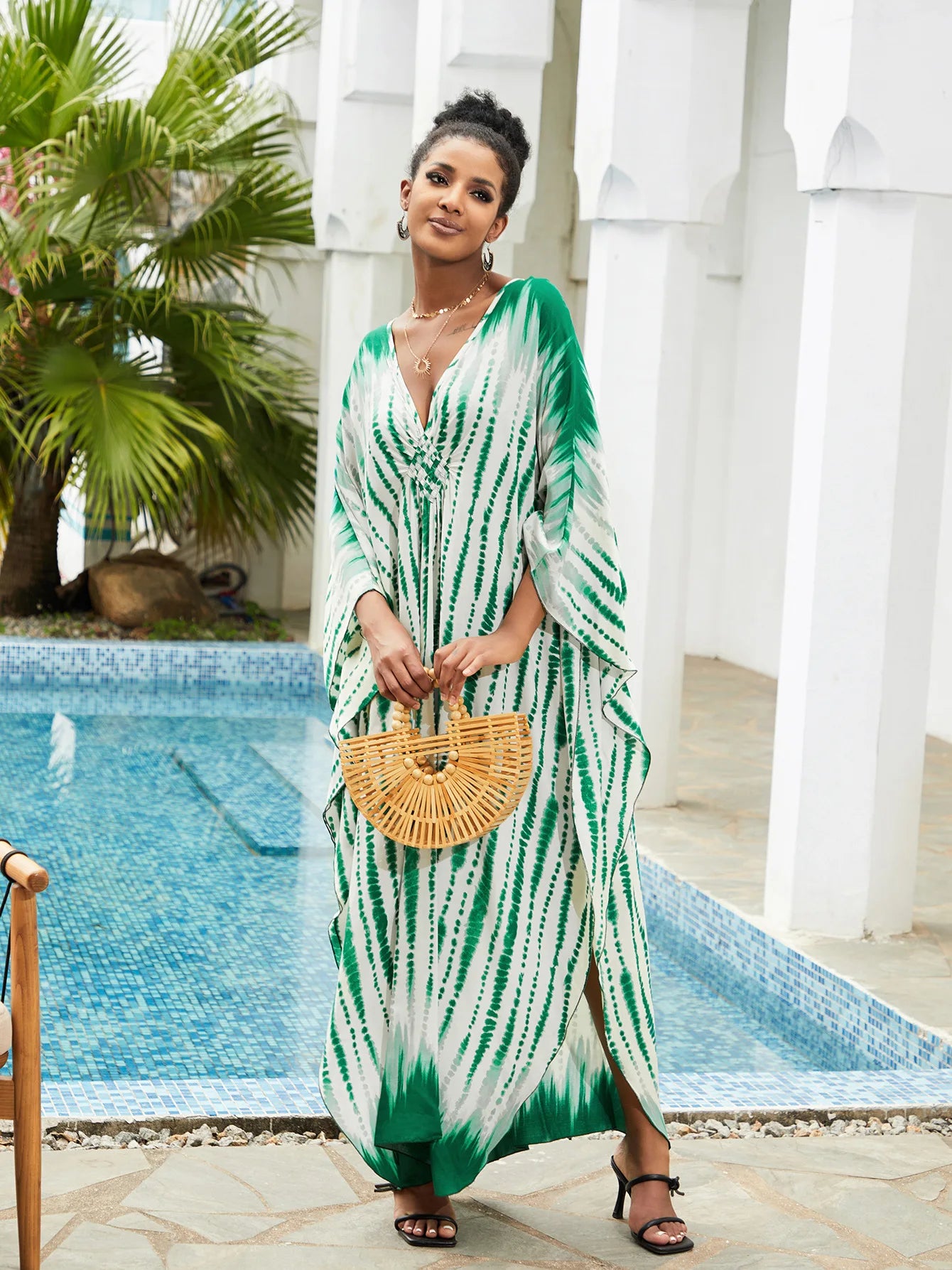 Summer Women's Striped Printed Kaftan