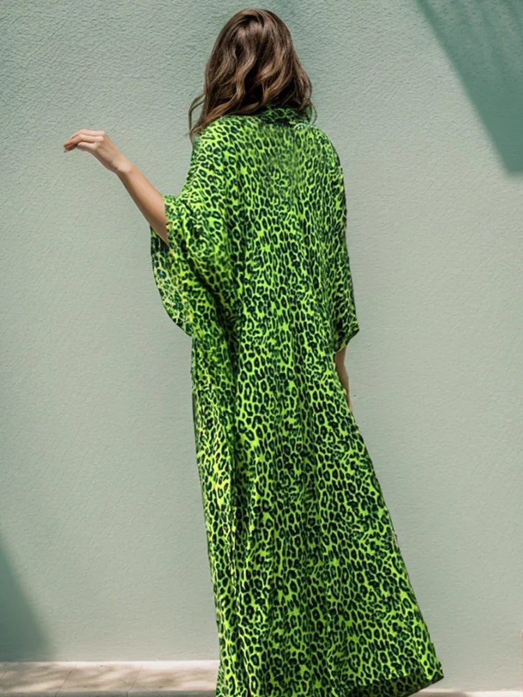 Leopard Printed Causal Maxi dress