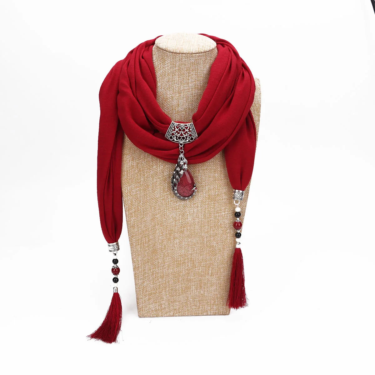 Women Scarf Pendant Necklace