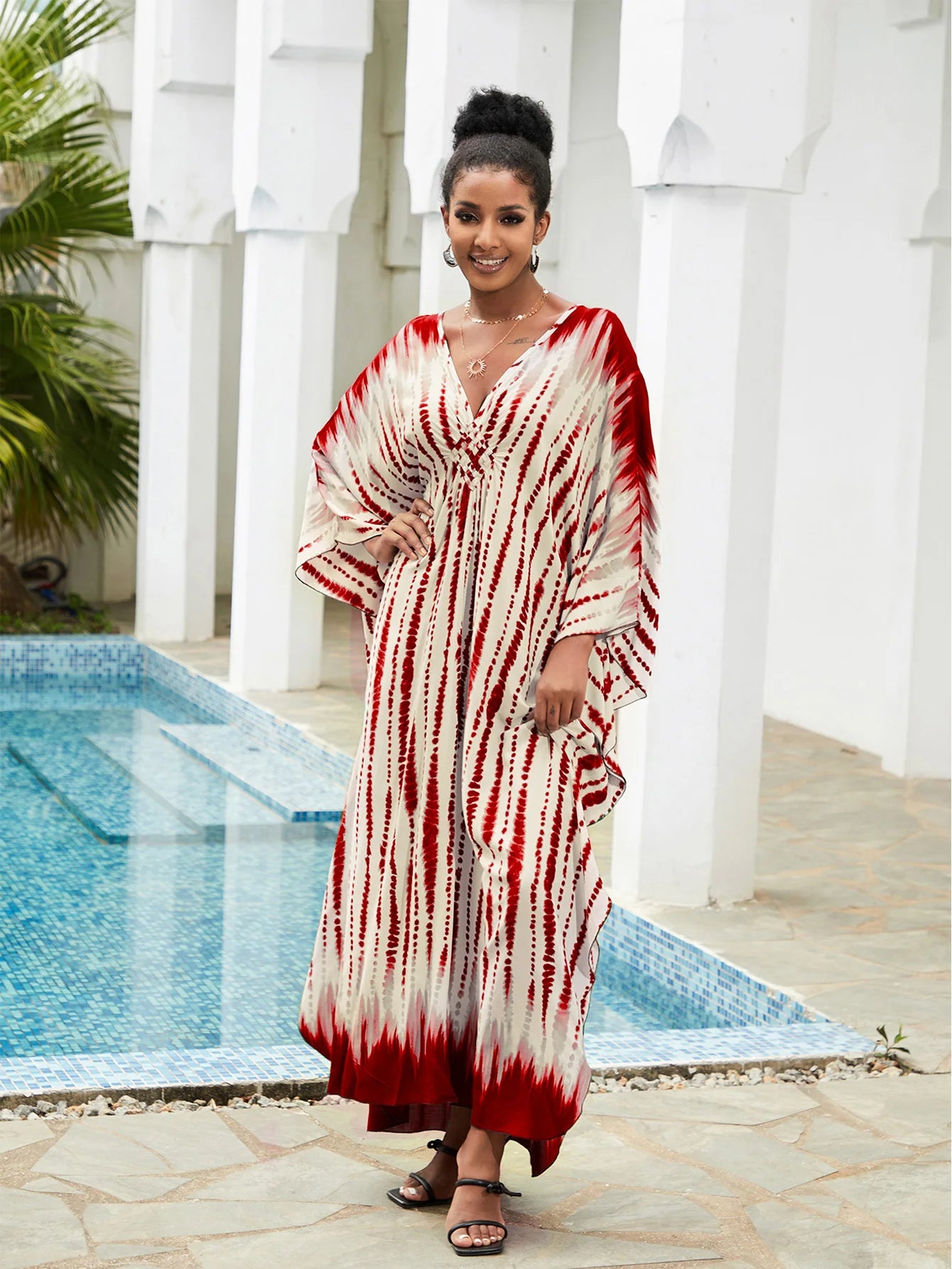Summer Women's Striped Printed Kaftan