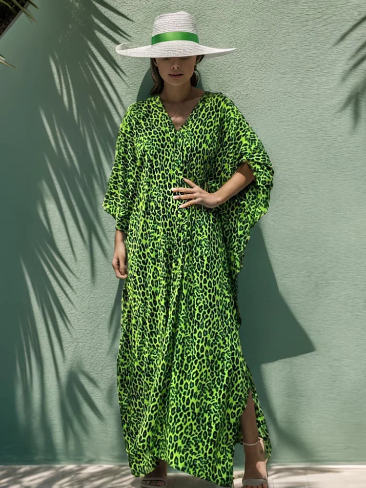 Leopard Printed Causal Maxi dress