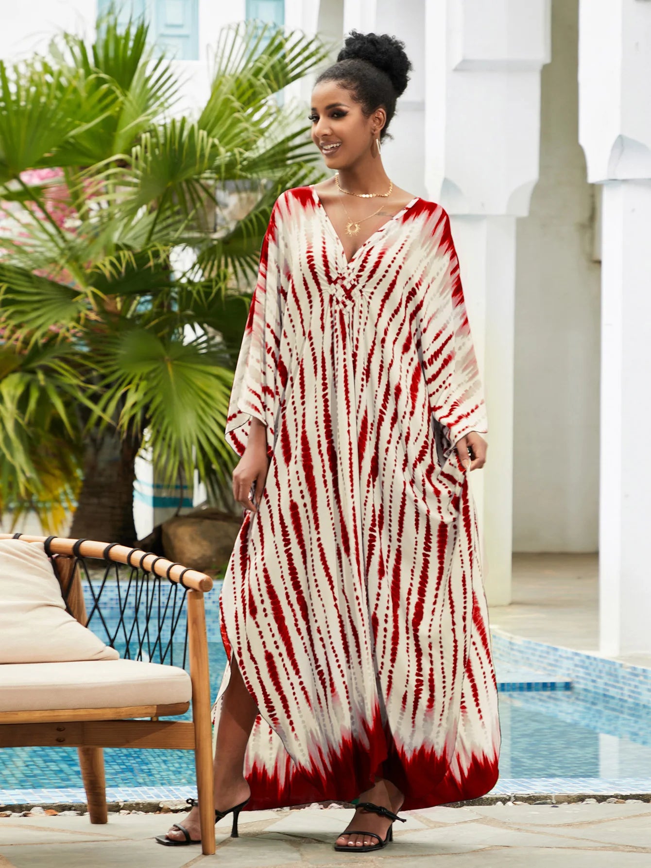 Summer Women's Striped Printed Kaftan