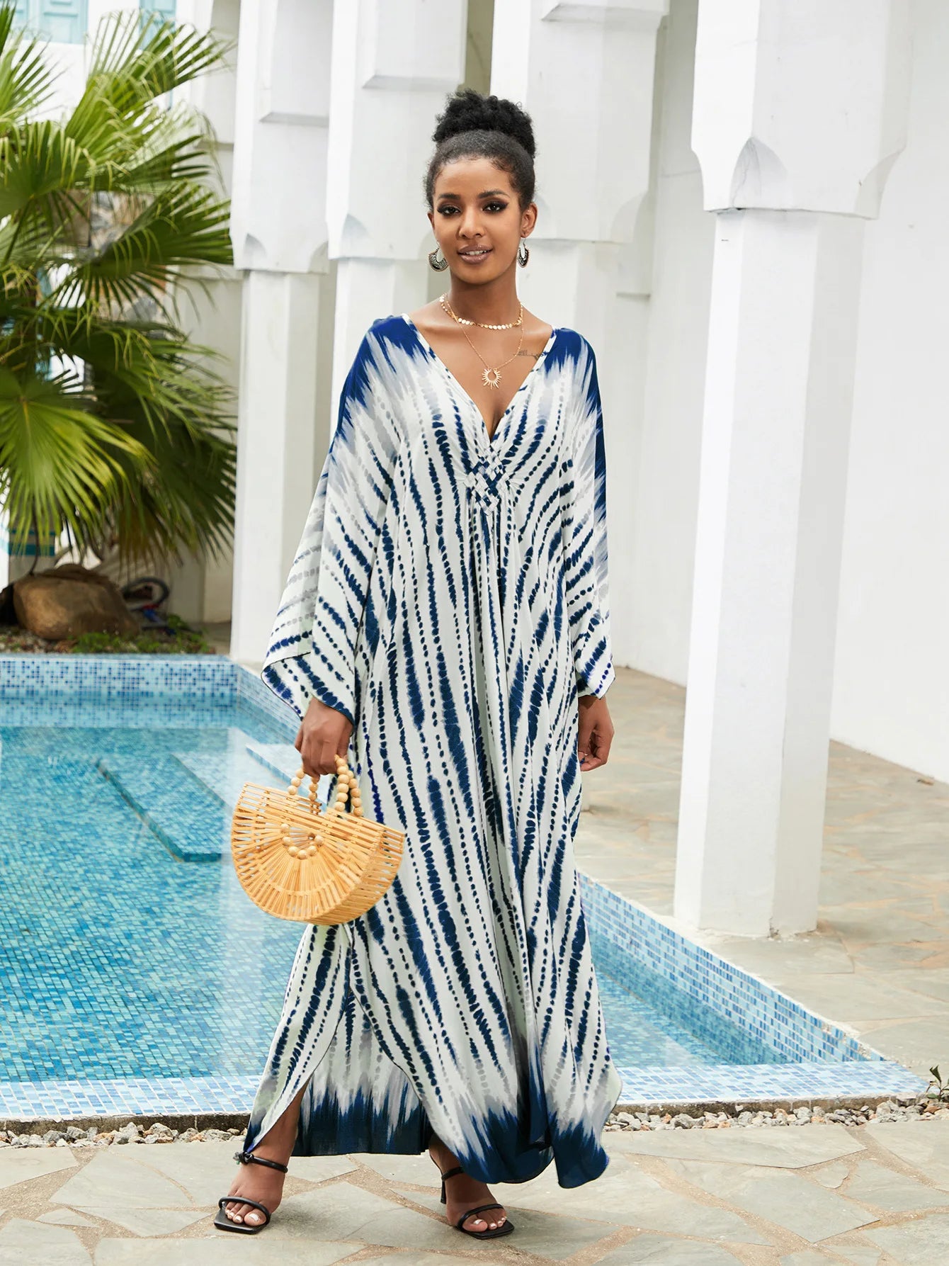 Summer Women's Striped Printed Kaftan