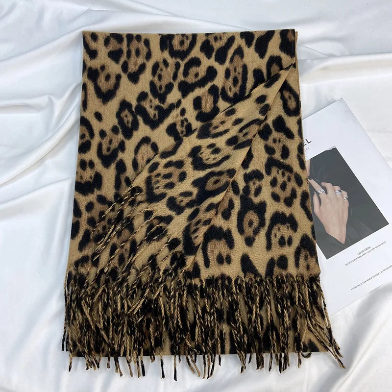 Women Winter Fashion Scarf Leopard Pattern Wraps 70*200cm Shawl