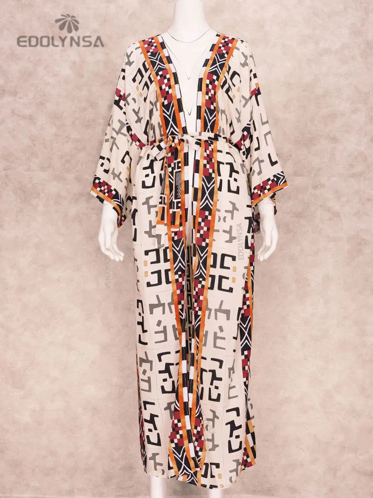 Yellow Retro Printed Kimono