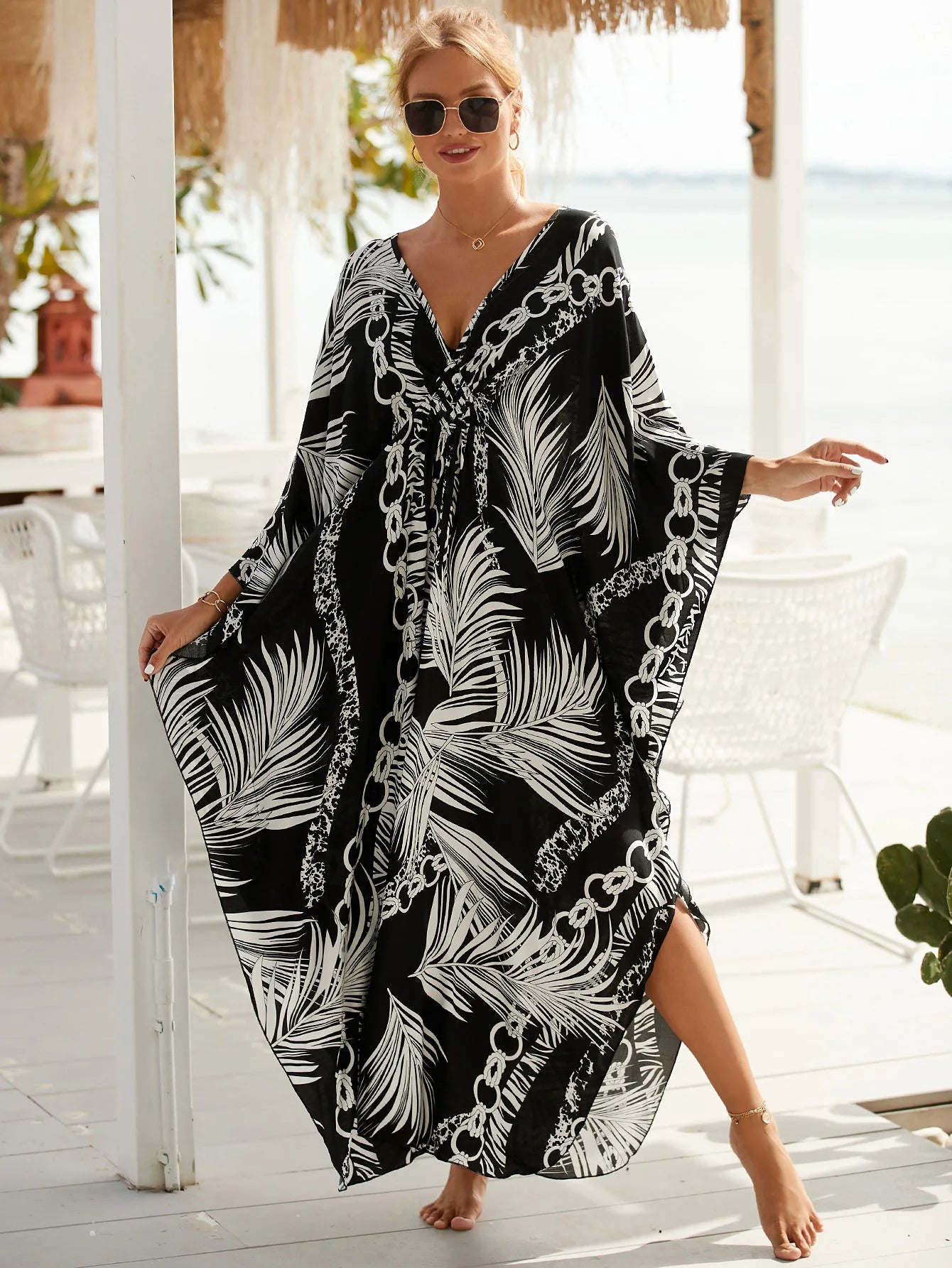 Summer Women's Striped Printed Kaftan
