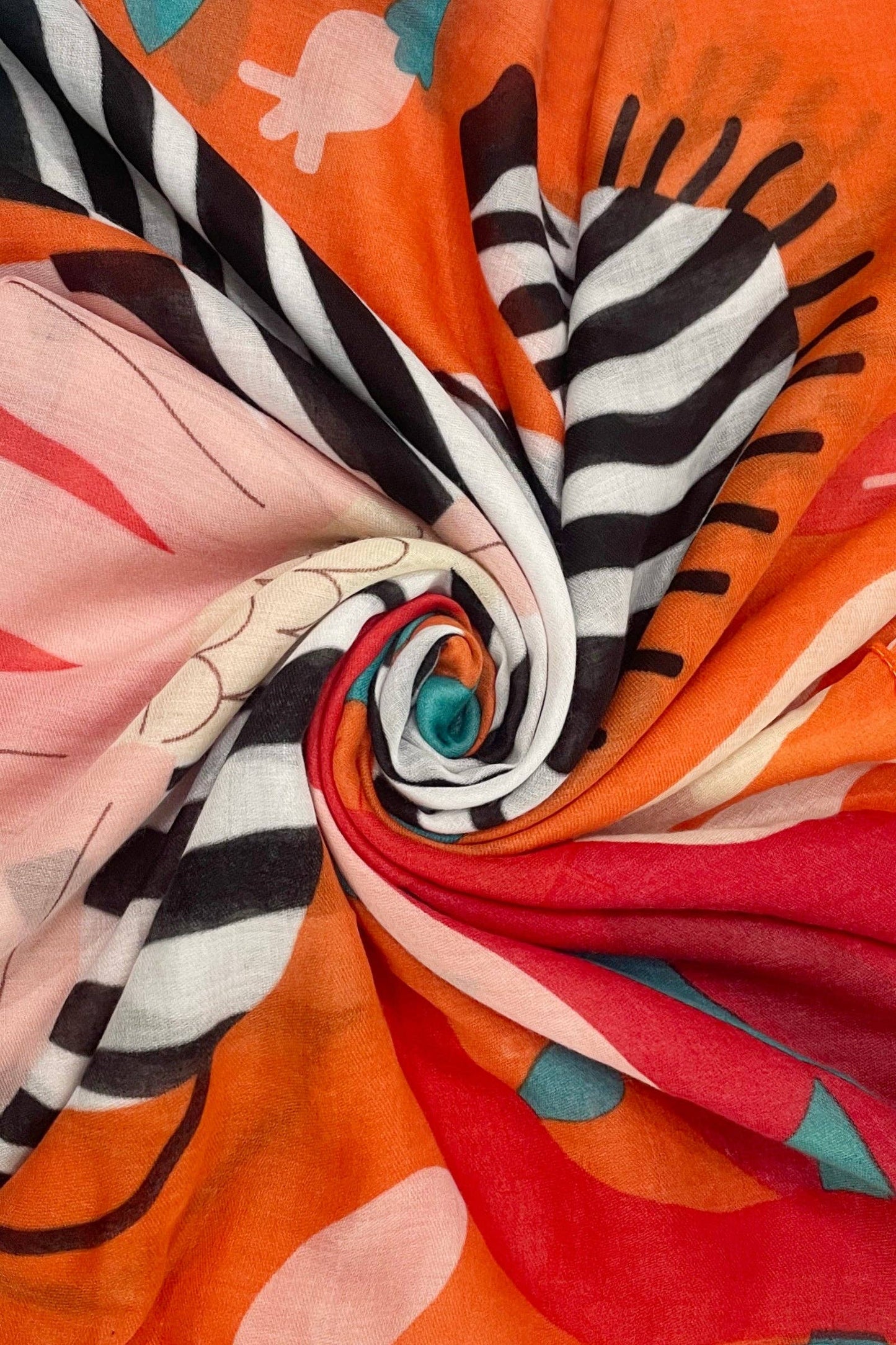 Bright Zebra Jungle Print Square Scarf: Yellow