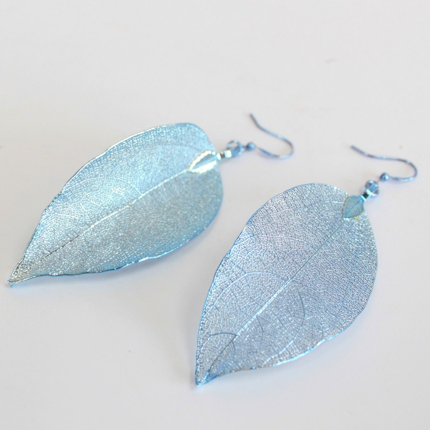 Earrings - Bravery Leaf - Blue
