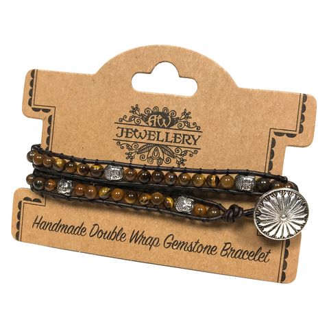 Double Wrap Bracelet - Buddha with Tiger-eye
