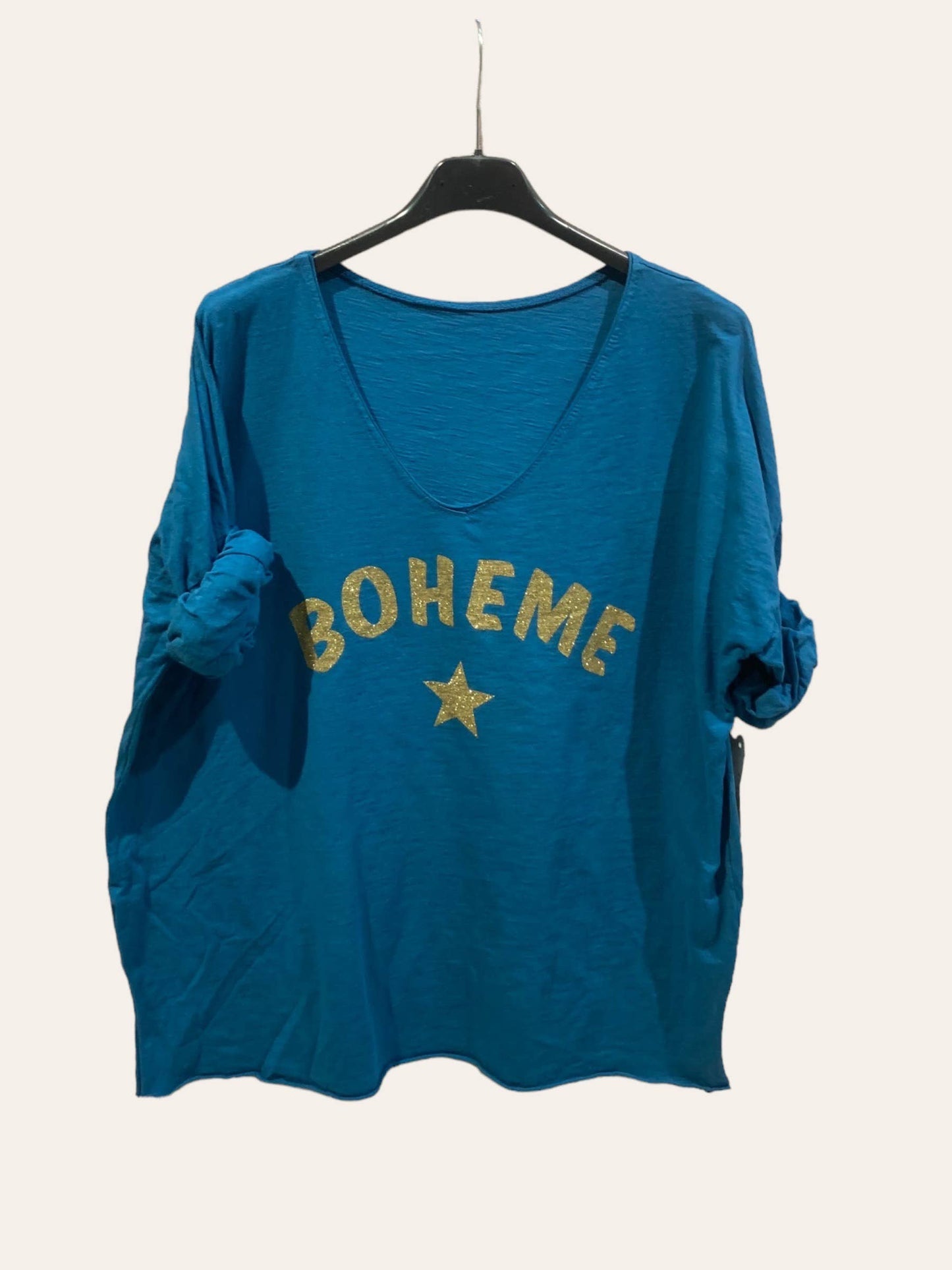 “Boheme” and Étoile cotton top: BOTTLE GREEN