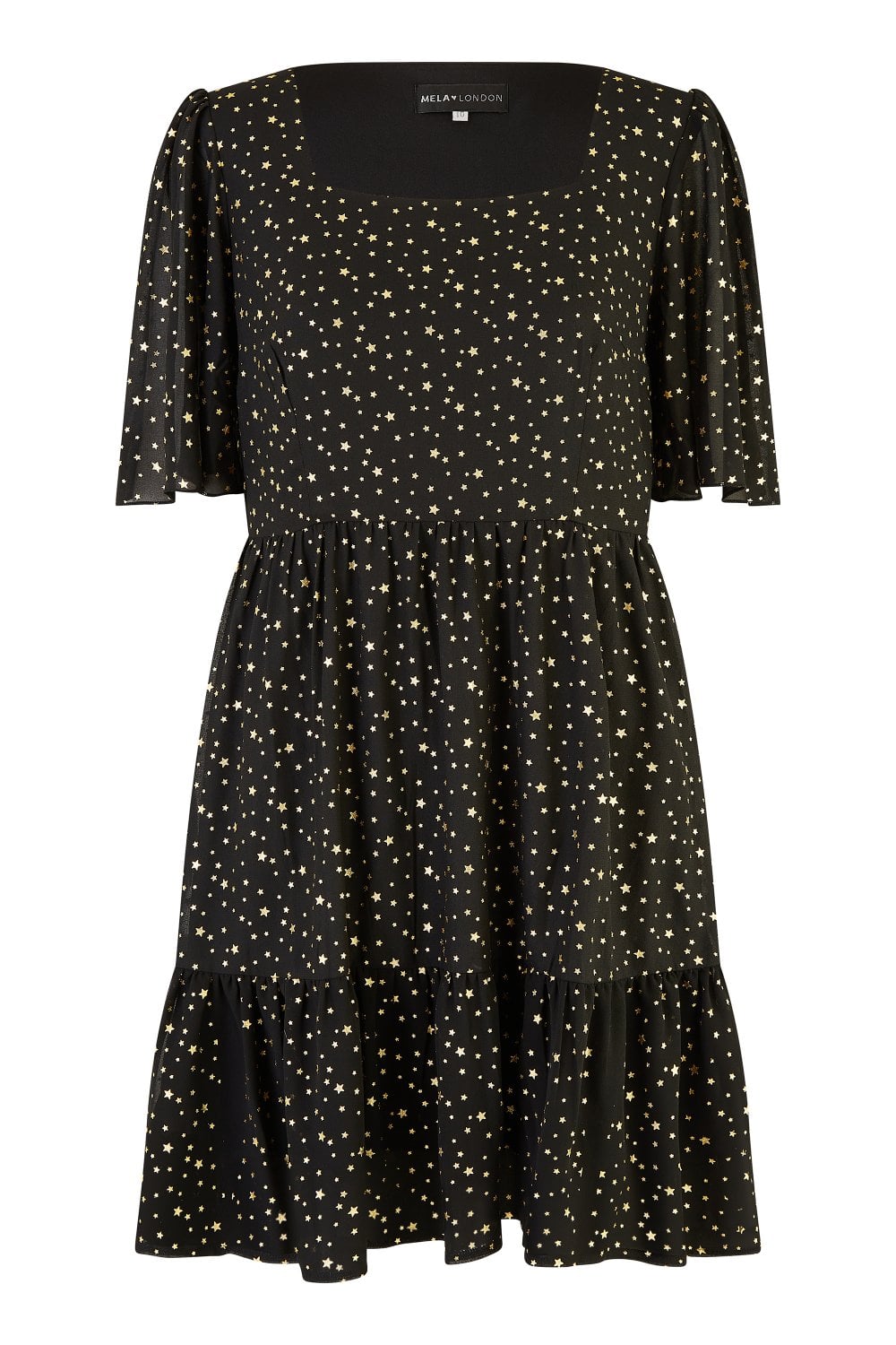 Mela Black Star Print Skater Dress