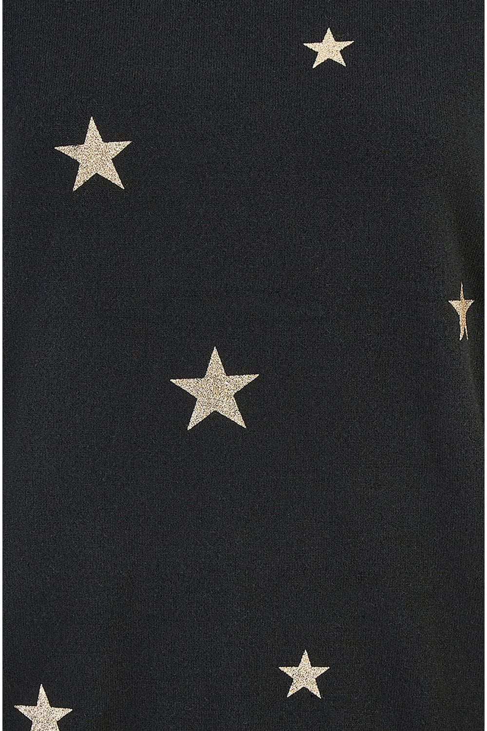 Yumi Black Gold Foil Star Print Relaxed Fit Jumper