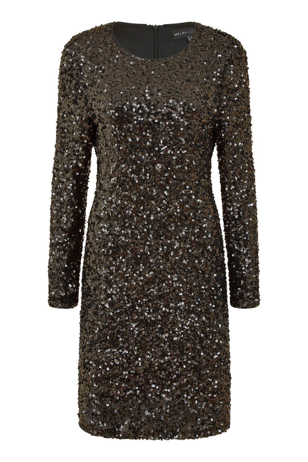 Yumi Black Sequin Long Sleeve Bodycon Midi Dress