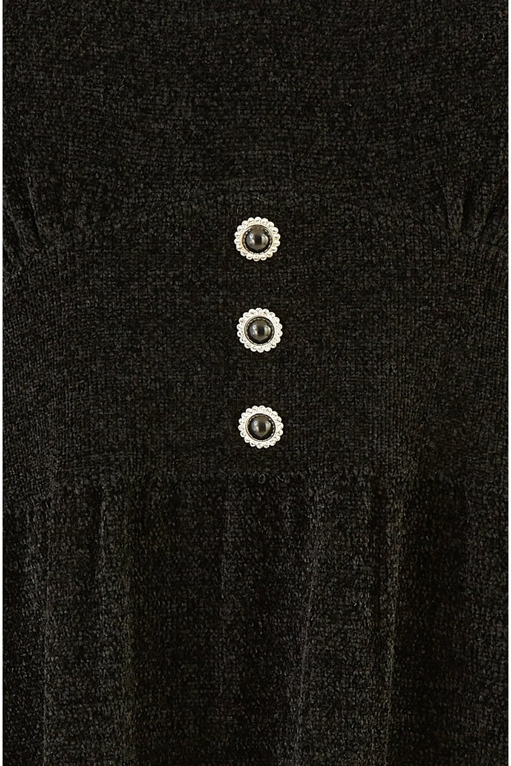 Yumi Black V Neck Empire Line Knitted Skater Dress