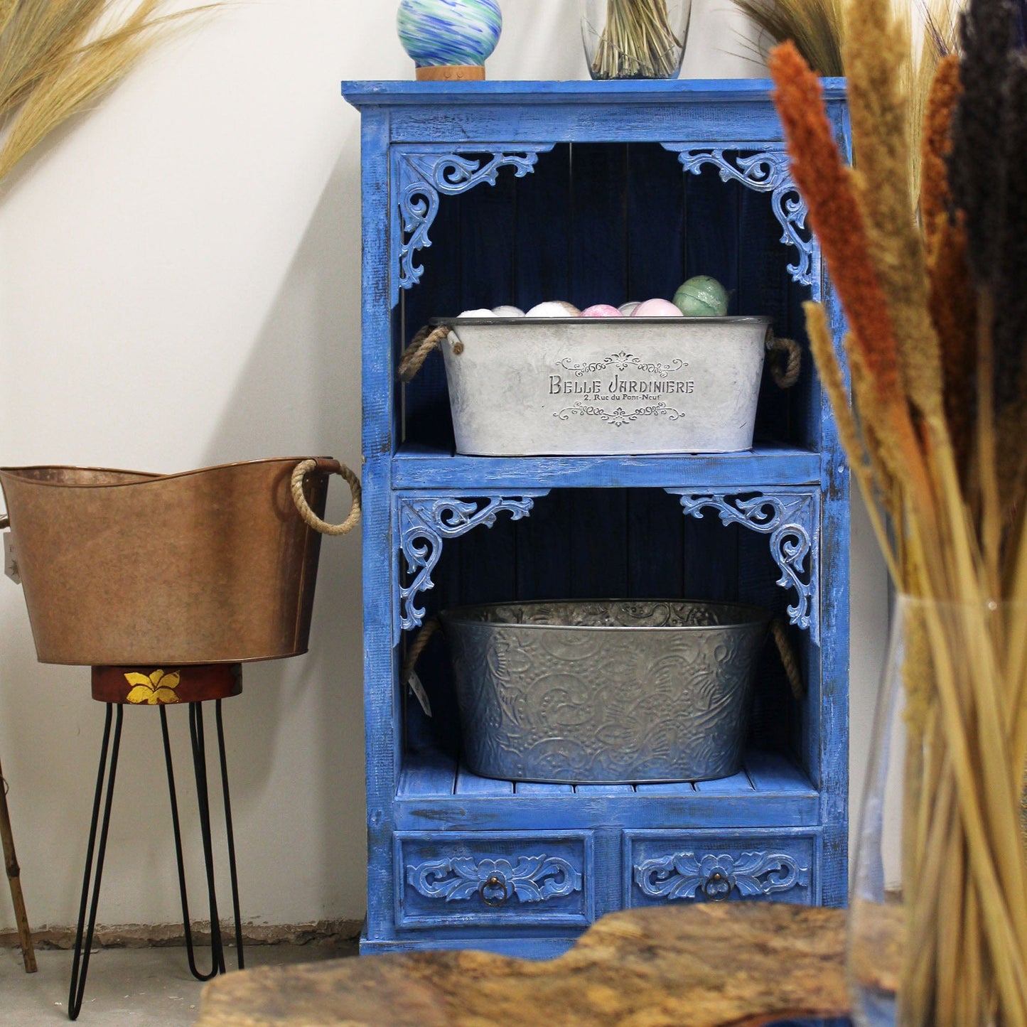 Albasia Bathroom Cabinet - Bluewash - Kaftan direct