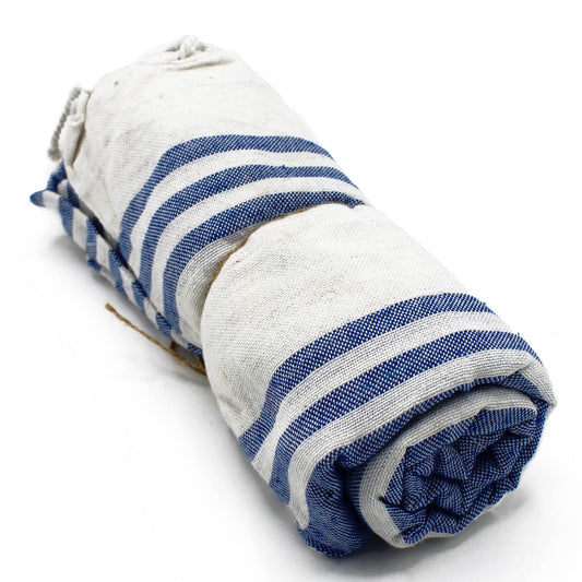 Hamman Spa Towel - Ocean Blue - 90x170cm - Kaftan direct