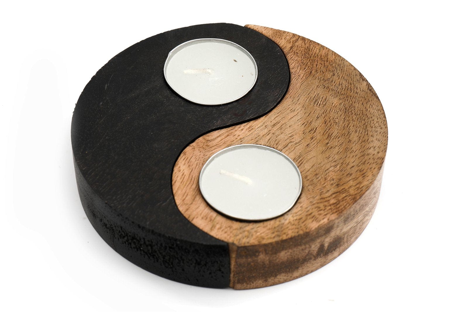 Yin and Yang Wooden Tealight Holders - Kaftan direct