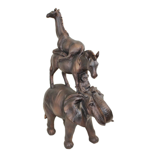 Bronze Effect Stacking Animals Ornament - Kaftan direct