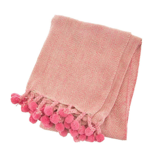 Nevada Pink Herringbone Blanket Throw-0