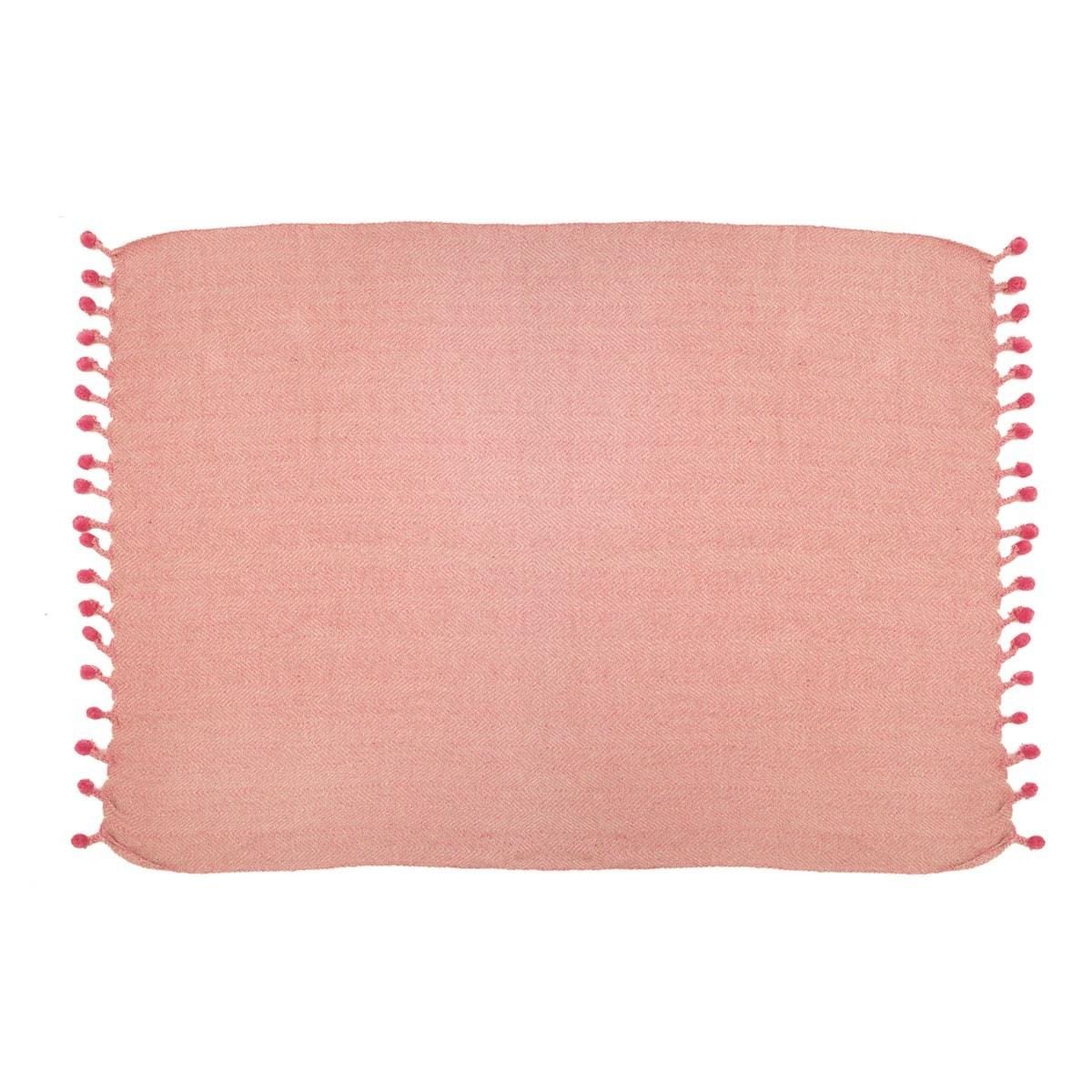 Nevada Pink Herringbone Blanket Throw-1