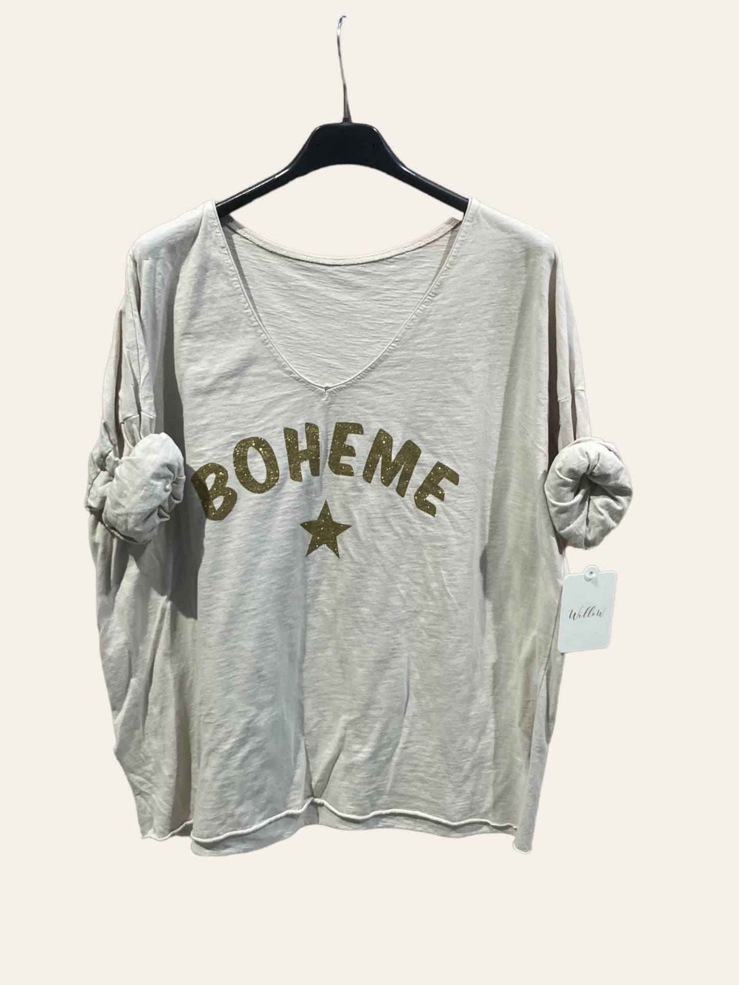 “Boheme” and Étoile cotton top: BOTTLE GREEN