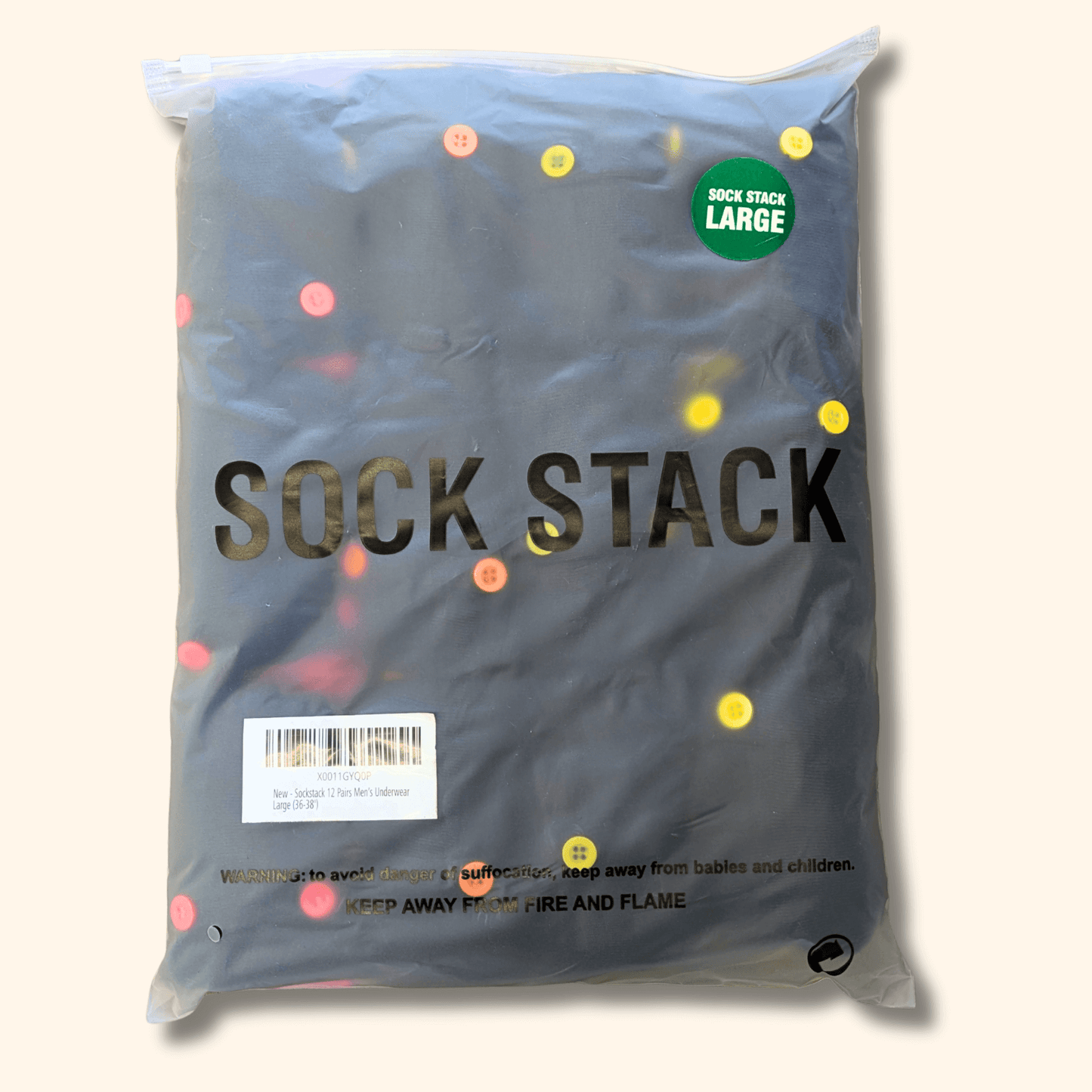 12 Pack Classic Menswear Black Cotton Blend Boxer Shorts Breathable Activewear Comfortable Stretch Colourful Waistband Durable Lightweight Button Fly Underwear MB08 by Sock Stack