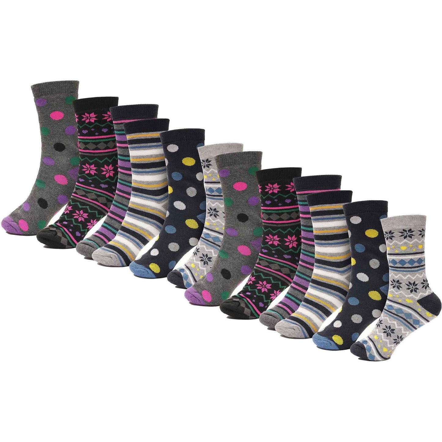 12 Pack Womens Thermal Winter Socks Extra Warm for Cold Weather High Insulation with 2.3 Tog Rating Perfect for Work Boots and Outdoor Activities by Heatwave Thermalwear