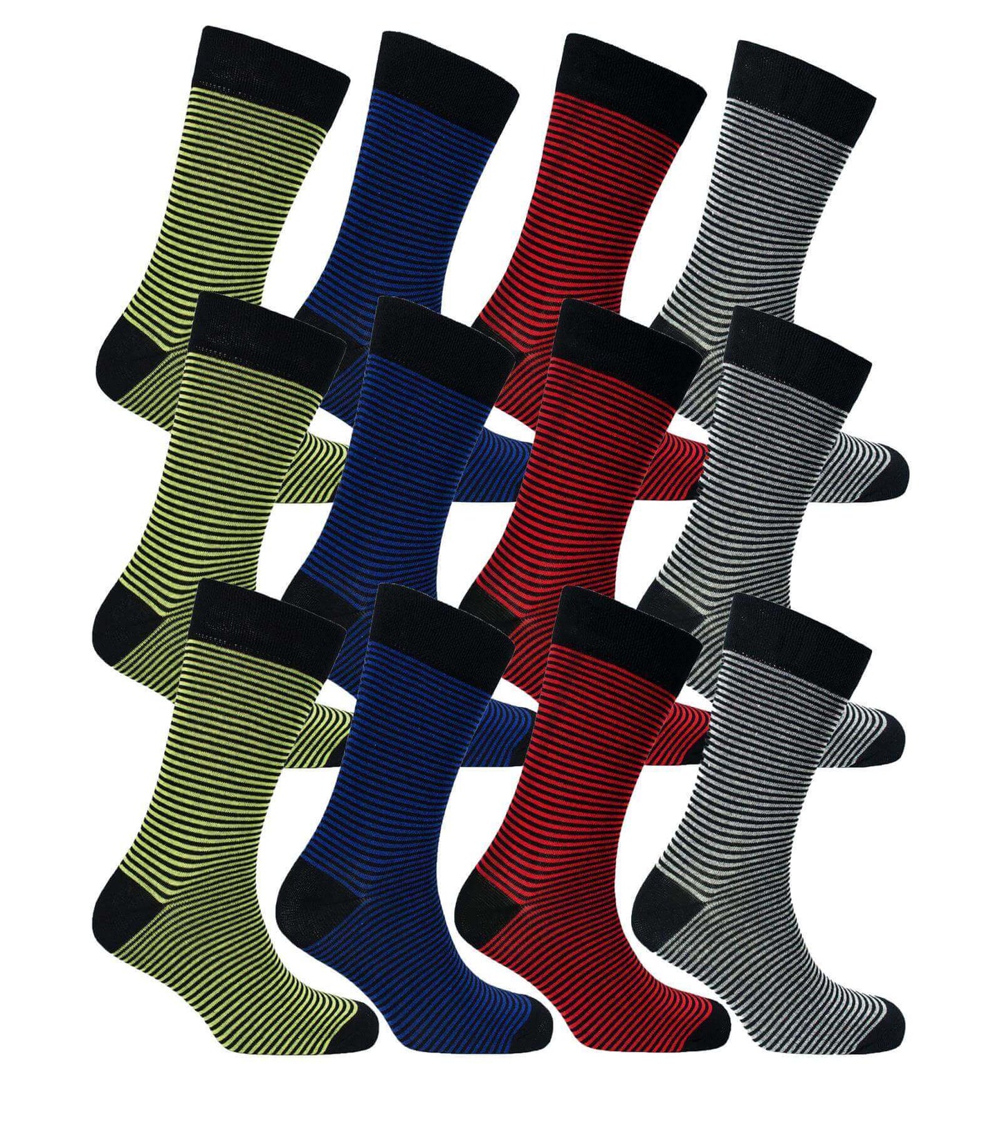 12 Pairs Men's Colourful Heel Toe Black Argyle Diamond Socks Comfort Fit Cotton Rich Durable Work Sock Ultra-Smooth Flat Toe Seam Comfortable School Business Wear UK 6-11 by Sock Stack