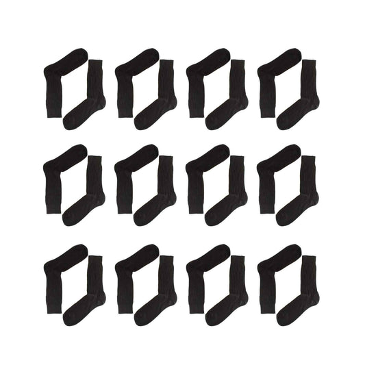 12 Pairs Men's Seamless Toe 100% Cotton Dress Socks Ribbed Moisture-Wicking Antibacterial Breathable Assorted Colours for Formal and Casual Wear by Sock Stack