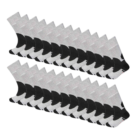 12 Pairs Mens Wool Hiking Work Boot Socks with Padded Sole Reinforced Heel and Toe for Ultimate Comfort and Durability Black and Grey UK 6-11 EU 39-45 Sock Stack