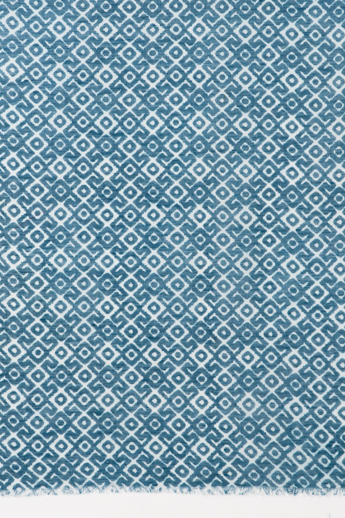 Tribal Tile Print Linen Cotton Scarf - Teal