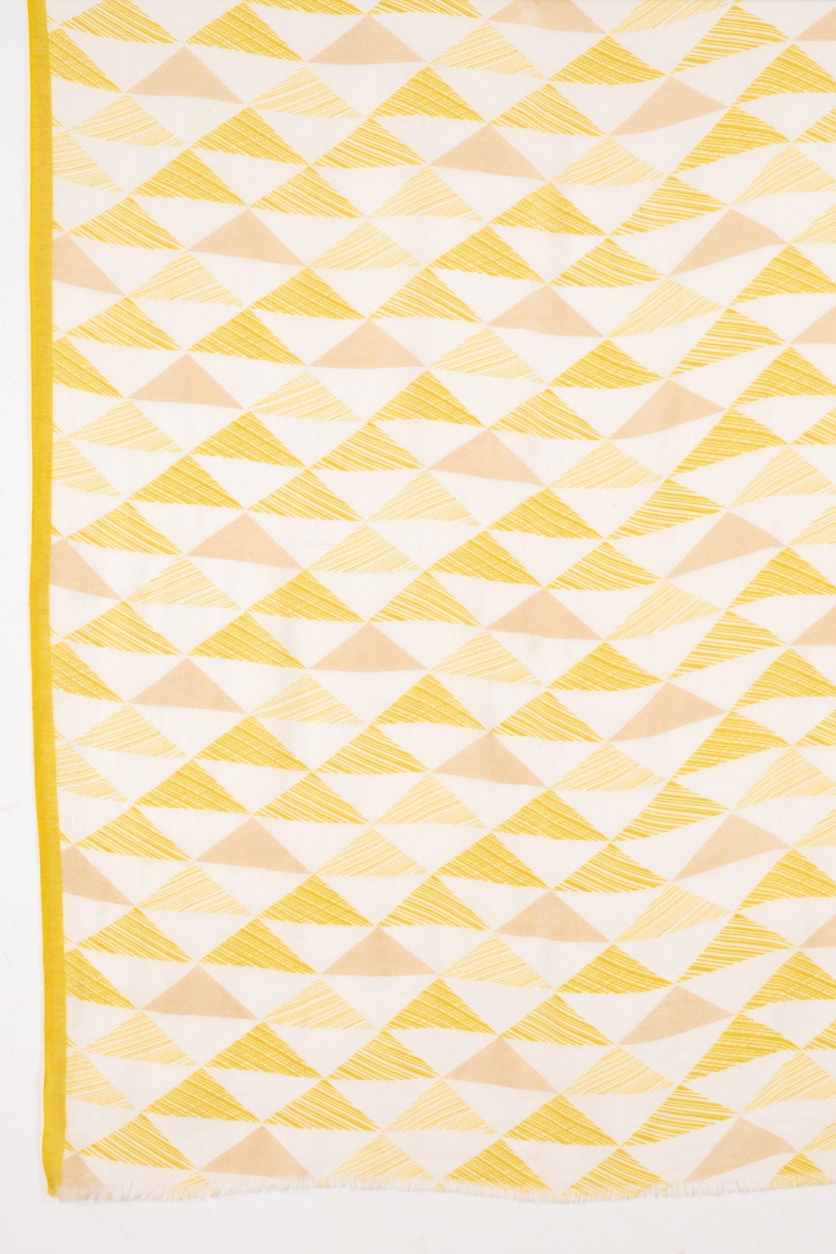 Sketchy Triangle Print Cotton Modal Scarf - Lime Multi