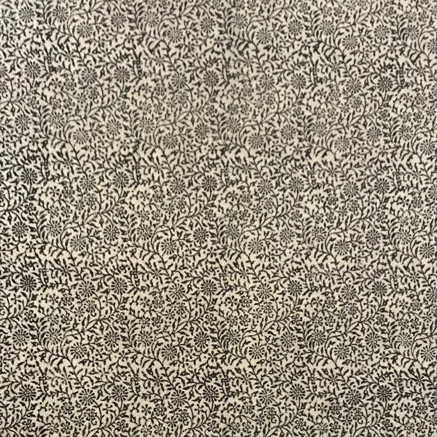 Floral Jaal & Paisley Hand-block Print Rug - White Black