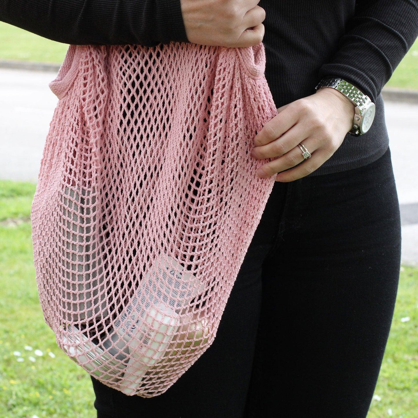 Pure Soft Jute and Cotton Mesh Bag