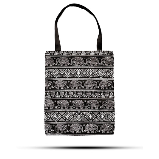 Classic Tote Zipper Bag (Elephants Motiff) 40x34cm
