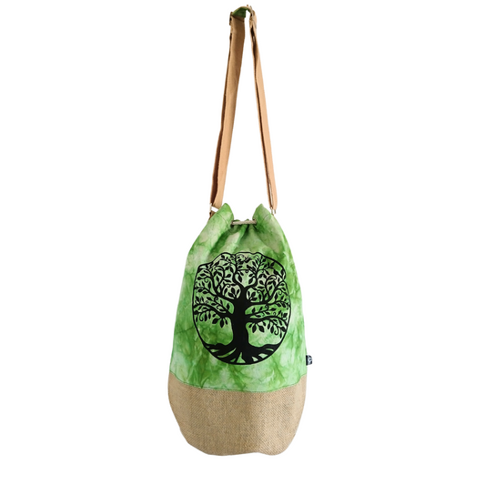 All Natural Backpack - Green Stonewash - Tree of Life