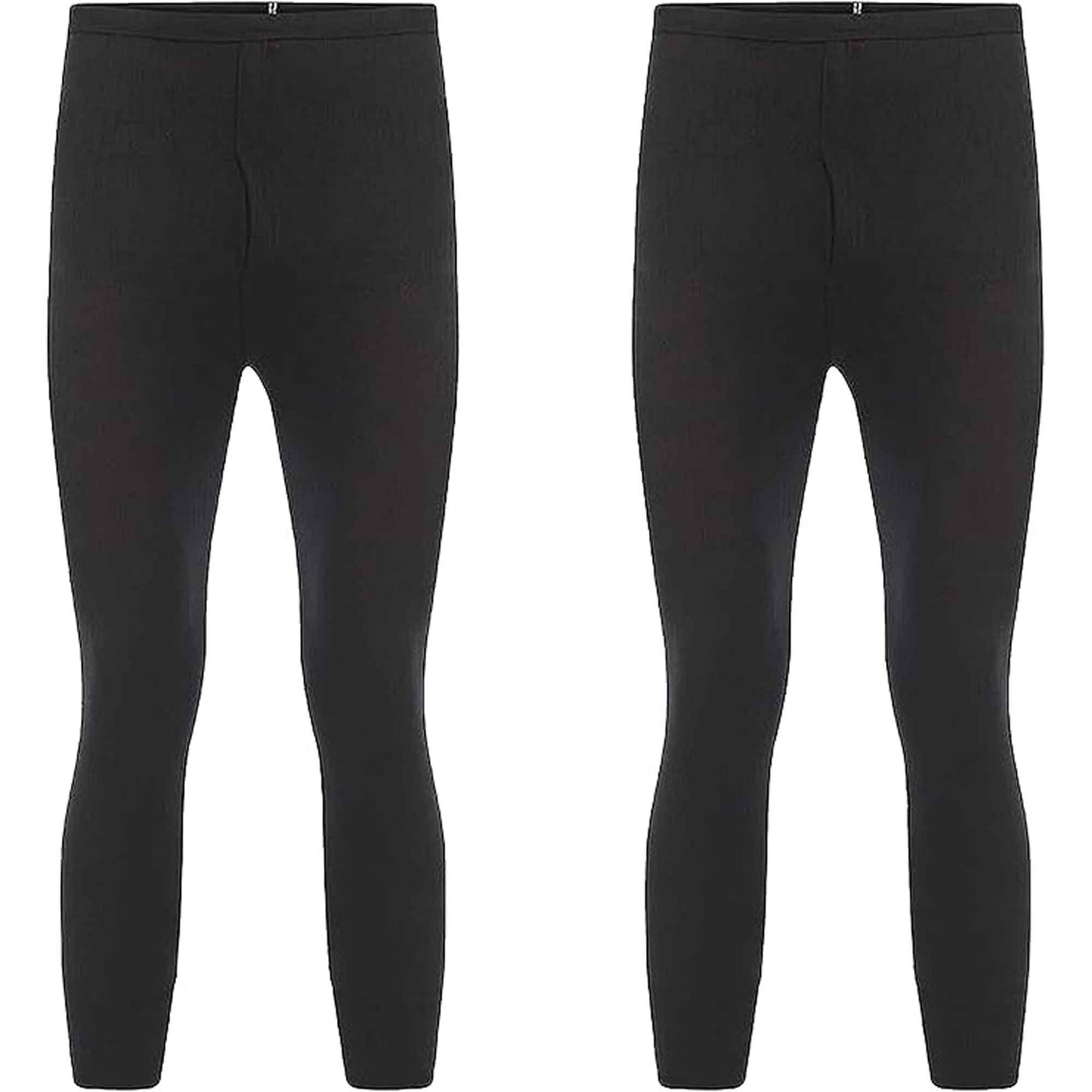 2 Pack Boys Thermal Trousers Long Johns Black Baselayer for Schoolwear Camping Skiing High-Quality Moisture-Wicking Comfortable Fit Elastic Waistband Durable Winter Wear Ages 3-15 by Heatwave Thermalwear