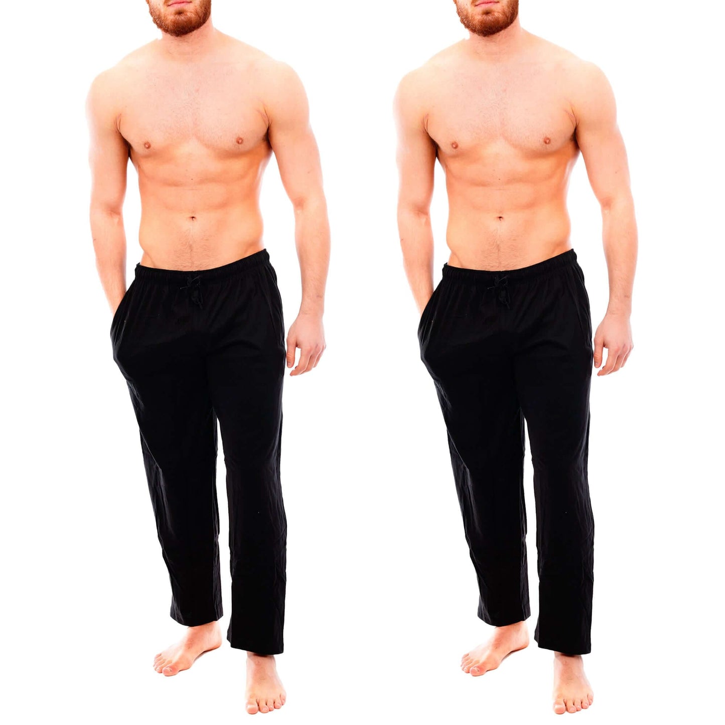 2 Pack Men's Cotton Lounge Bottoms Stretchable PJ Pants Available in Black Navy Grey Durable and Cozy Loungewear Medium to 5X-Large by Sock Stack