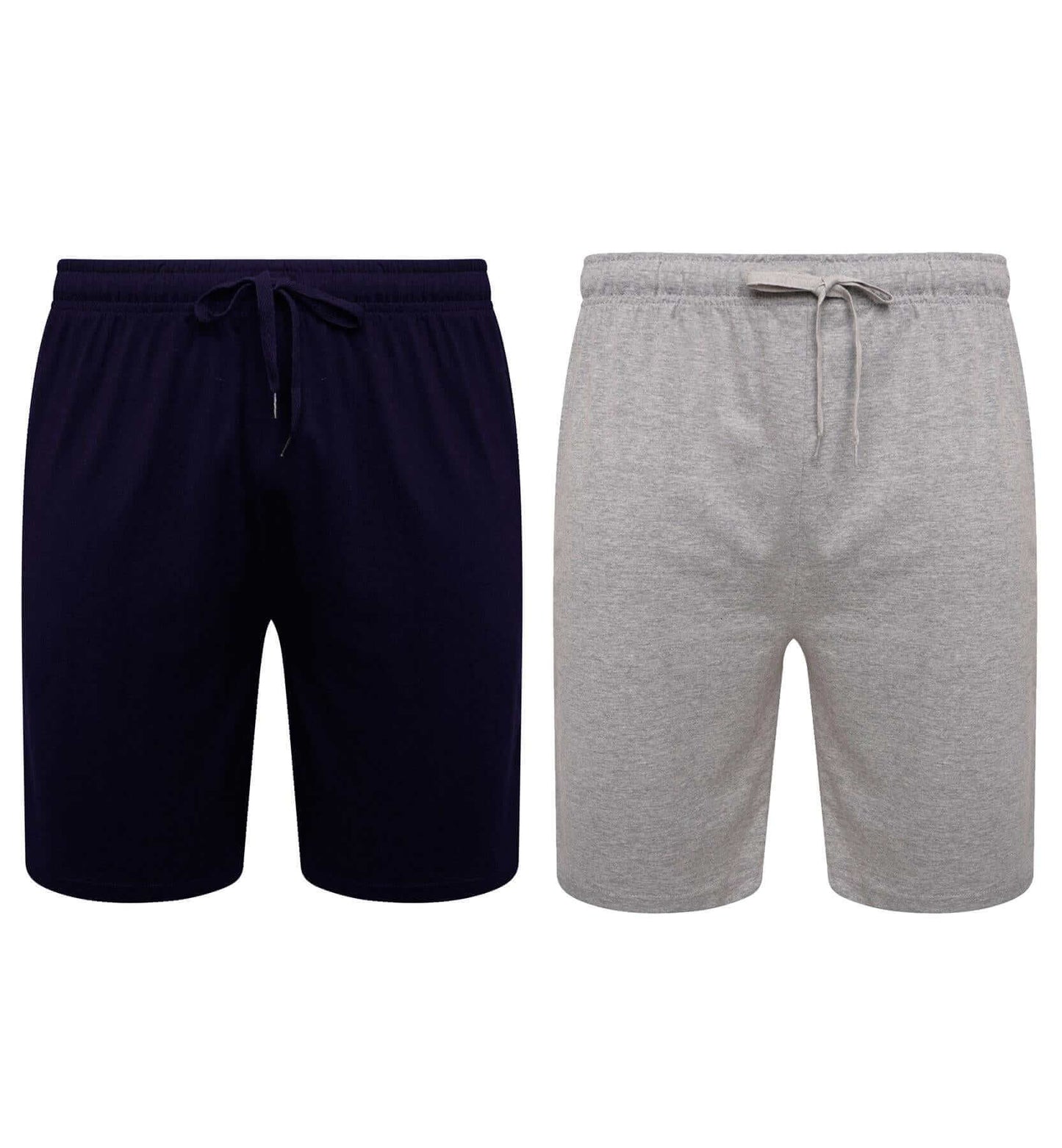 2 Pack Men's Cotton Lounge Shorts Stretchable Available in Black Navy Grey Durable and Cozy Loungewear Medium to 5X-Large by Sock Stack