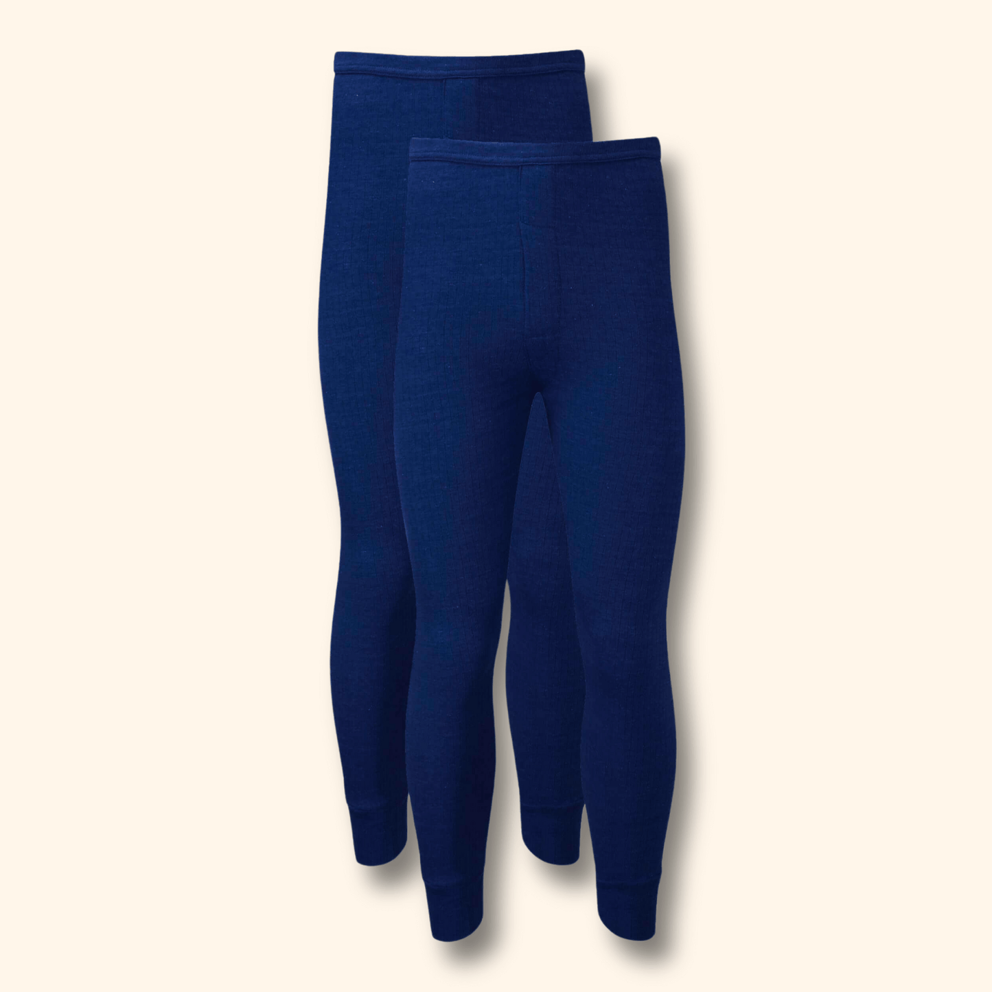 2 Pack Men's Thermal Underwear Long John Trousers Bottom Warm Durable Baselayer Insulated Brushed Yarn for Running Hiking Outdoor Sports Workwear Small to XXL White Black Grey Navy by Heatwave Thermalwear